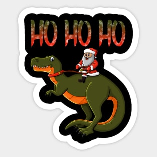 Santa Claus Trex Dino Ho Ho Ho Christmas Top Sticker